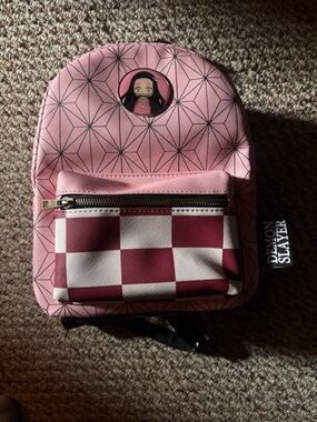 Hot Topic Pink & Maroon Demon Slayer Mini Backpack